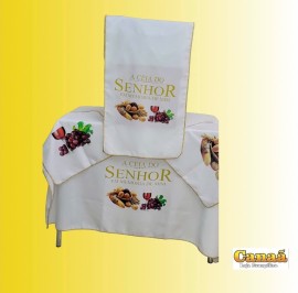 Kit 4 pe�as Toalha de ceia bordada 1,5 M, cada