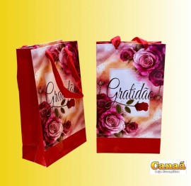 Sacola m�dia vermelha (Gratid�o), cada