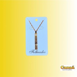 Kit corrente com pingente folheado ( Aben�oada placa ) 