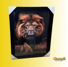 Quadro  de vidro com moldura retro ( Le�o modelo novo) 