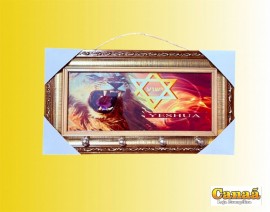 Porta chave moldura dourada de madeira com vidro ( Yeshua)