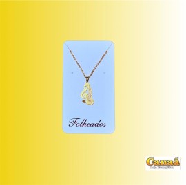 Kit corrente com pingente folheado ( Clave de sol com viol�o ) 