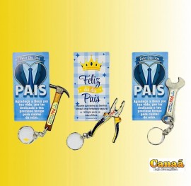 Kit chaveiro ferramenta com carto ( pai para toda obra ), cada