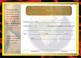 Certificado  de Ordenao ministrio  Missionrio com 10 ps 