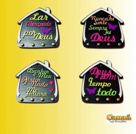 Porta chave casinha Mdf (letras em neon) , cada