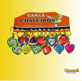 Chaveiro resina corao ,com 12 ps