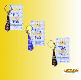 Kit chaveiro chapinha e carto Pai (gravata) , cada