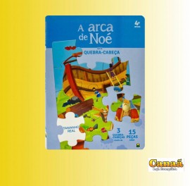 Livro a Arca de No em Quebra Cabea  capa Azul, cada